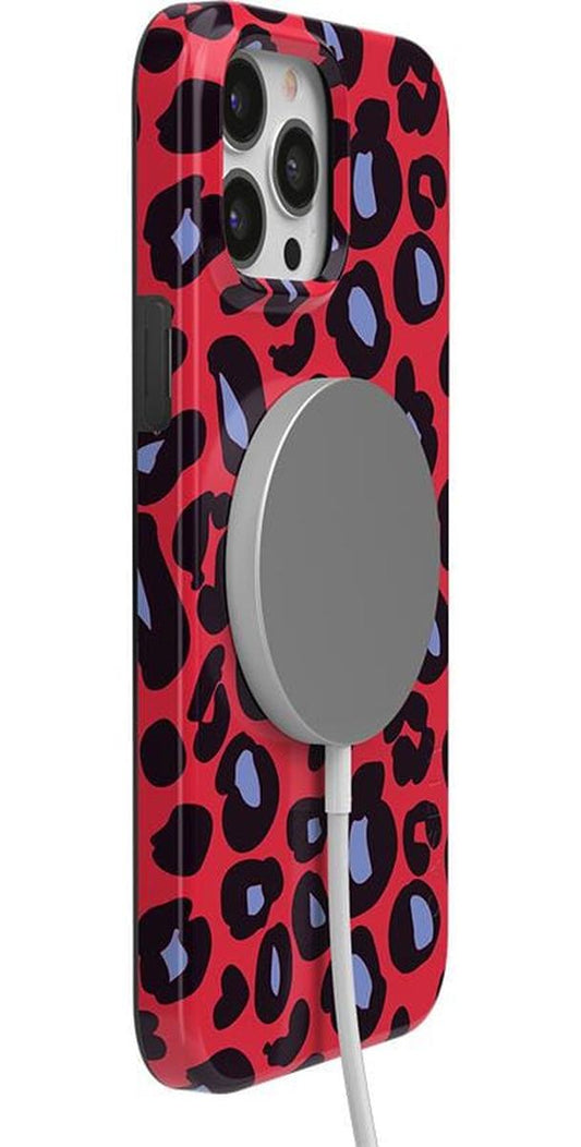 Into the Wild | Red & Blue Leopard Print Case iPhone Case get.casely