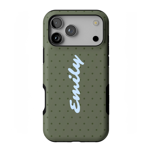 On the Dot | Olive Green Polka Dot Case