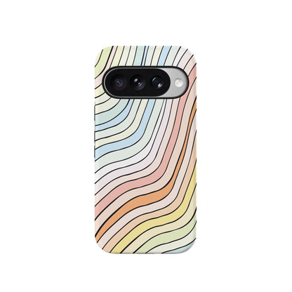 Ride The Wave | Pastel Rainbow Lined Google Pixel Case