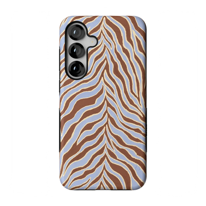 Untamed | Brown & Blue Zebra Case - Galaxy S25 Plus