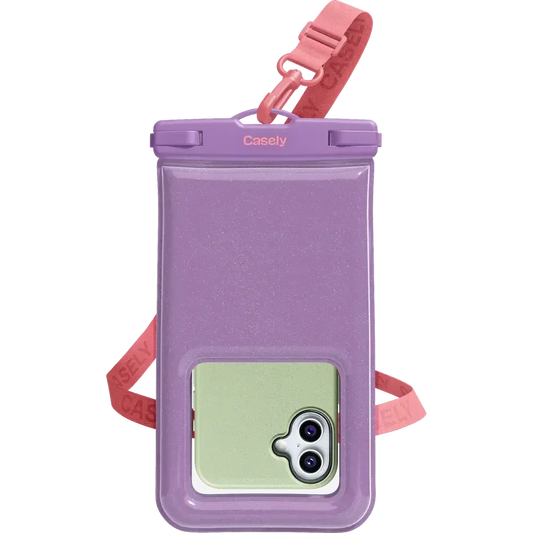 AquaBuddy | Lavender Waves Purple Shimmer Waterproof Phone Pouch AquaBuddy get.casely