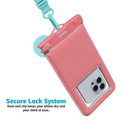 AquaBuddy | Starfish Wishes Coral Pink Shimmer Waterproof Phone Pouch AquaBuddy get.casely