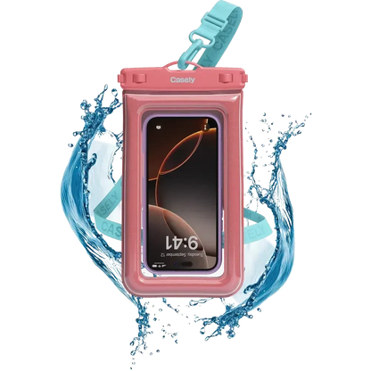 AquaBuddy | Starfish Wishes Coral Pink Shimmer Waterproof Phone Pouch AquaBuddy get.casely