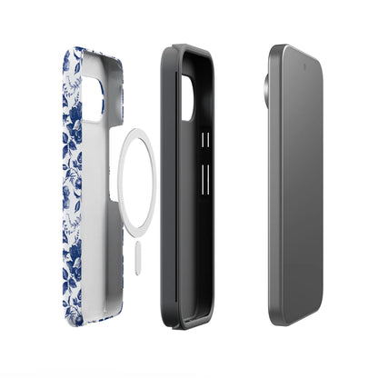 Rose to Fame | Blue & White Rose Floral Google Pixel Case