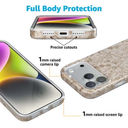 Beige Garden | Neutral Floral Case iPhone Case get.casely