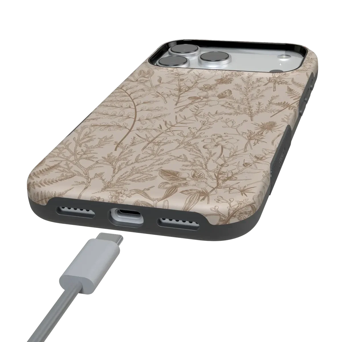 Beige Garden | Neutral Floral Case iPhone Case get.casely