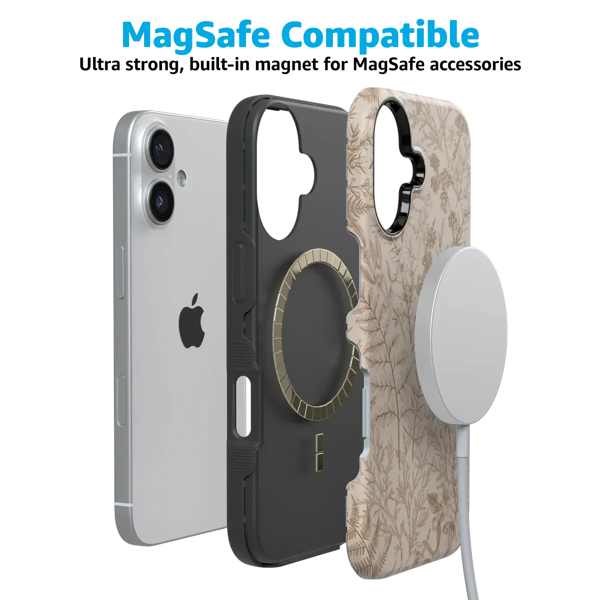 Beige Garden | Neutral Floral Case iPhone Case get.casely
