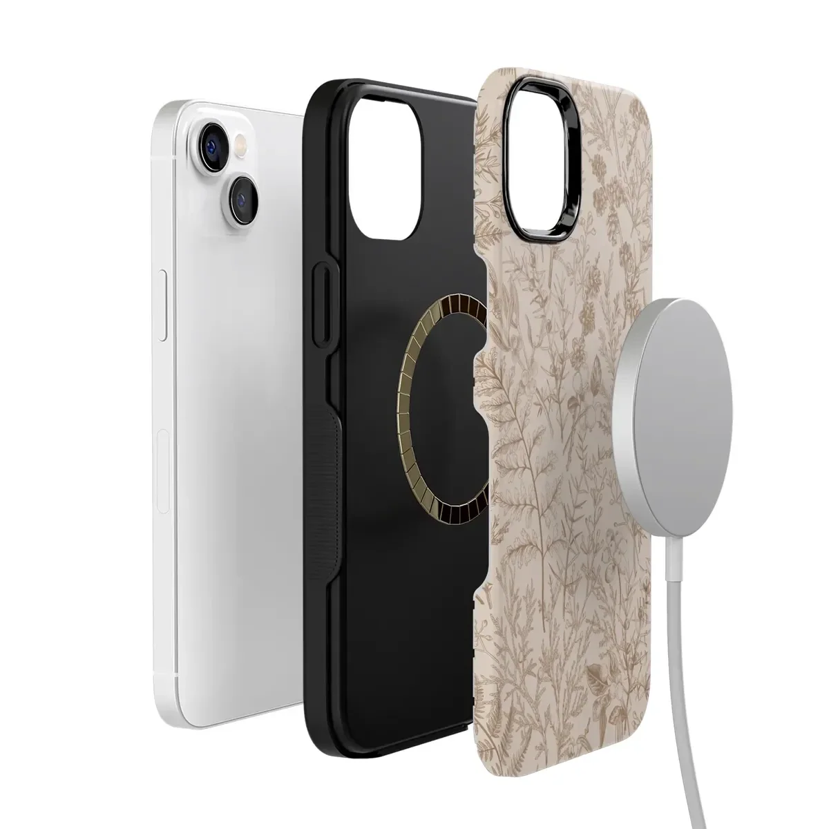 Beige Garden | Neutral Floral Case iPhone Case get.casely