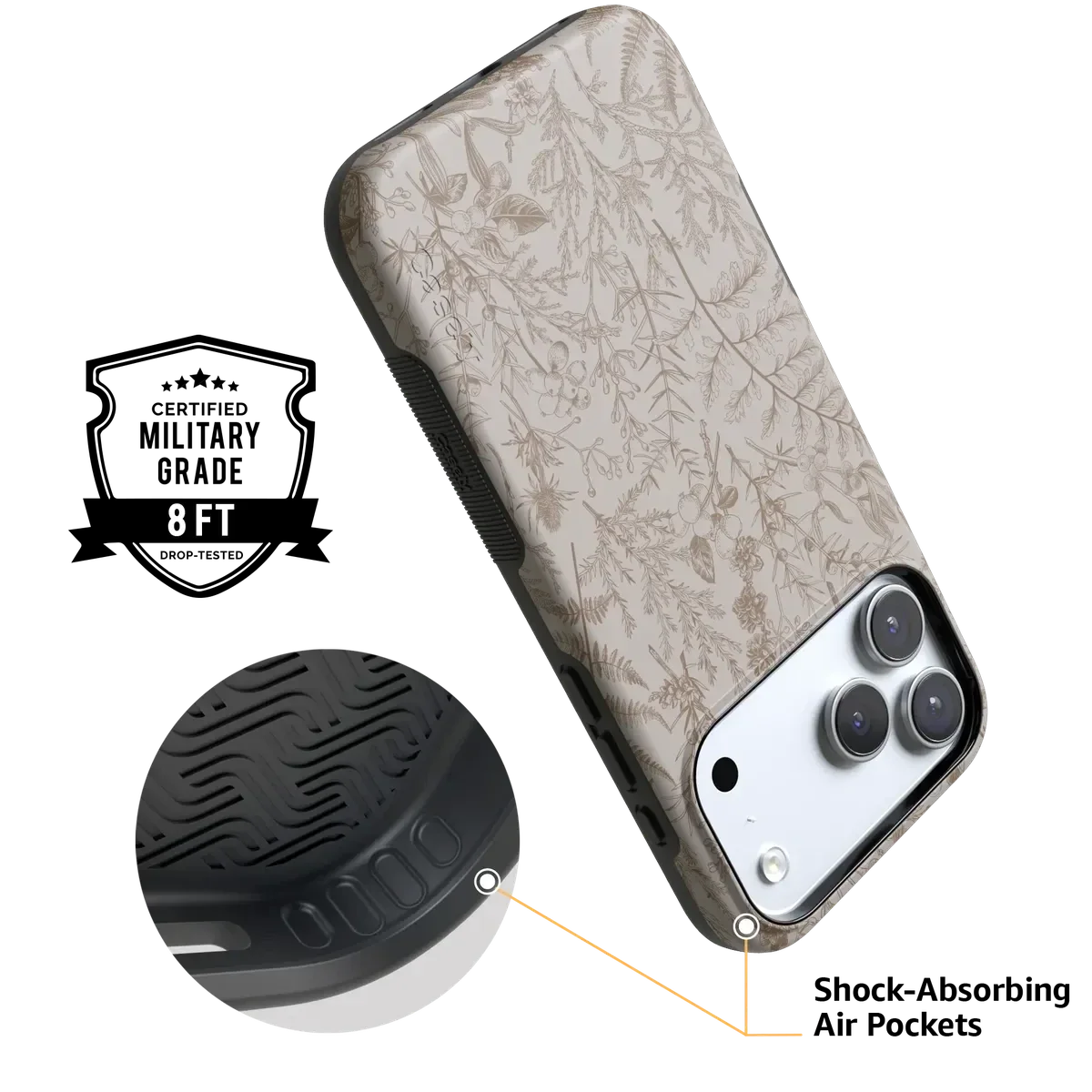 Beige Garden | Neutral Floral Case iPhone Case get.casely