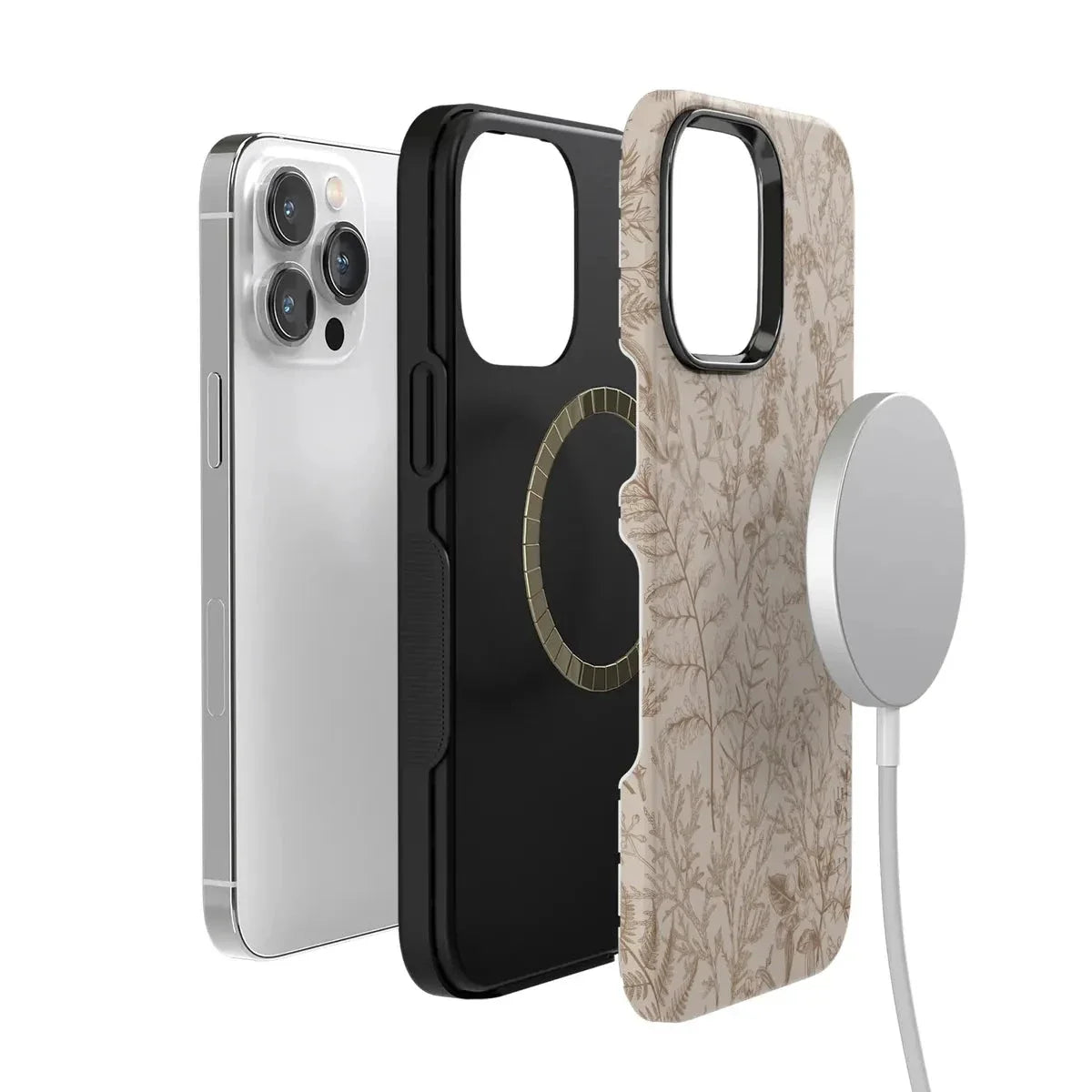 Beige Garden | Neutral Floral Case iPhone Case get.casely