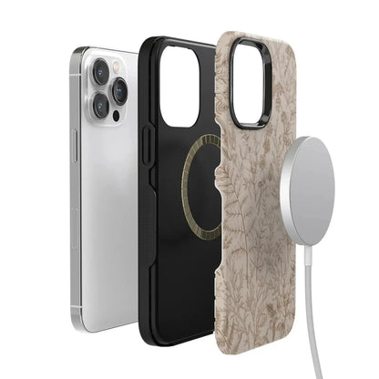 Beige Garden | Neutral Floral Case iPhone Case get.casely