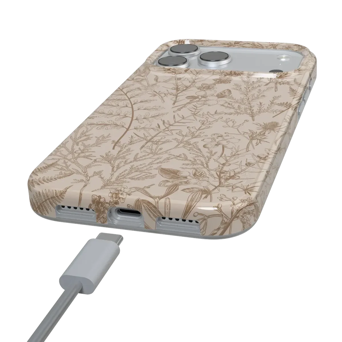 Beige Garden | Neutral Floral Case iPhone Case get.casely