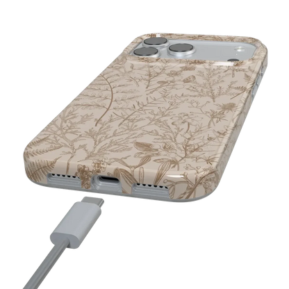 Beige Garden | Neutral Floral Case iPhone Case get.casely