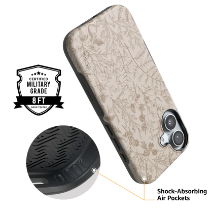 Beige Garden | Neutral Floral Case iPhone Case get.casely