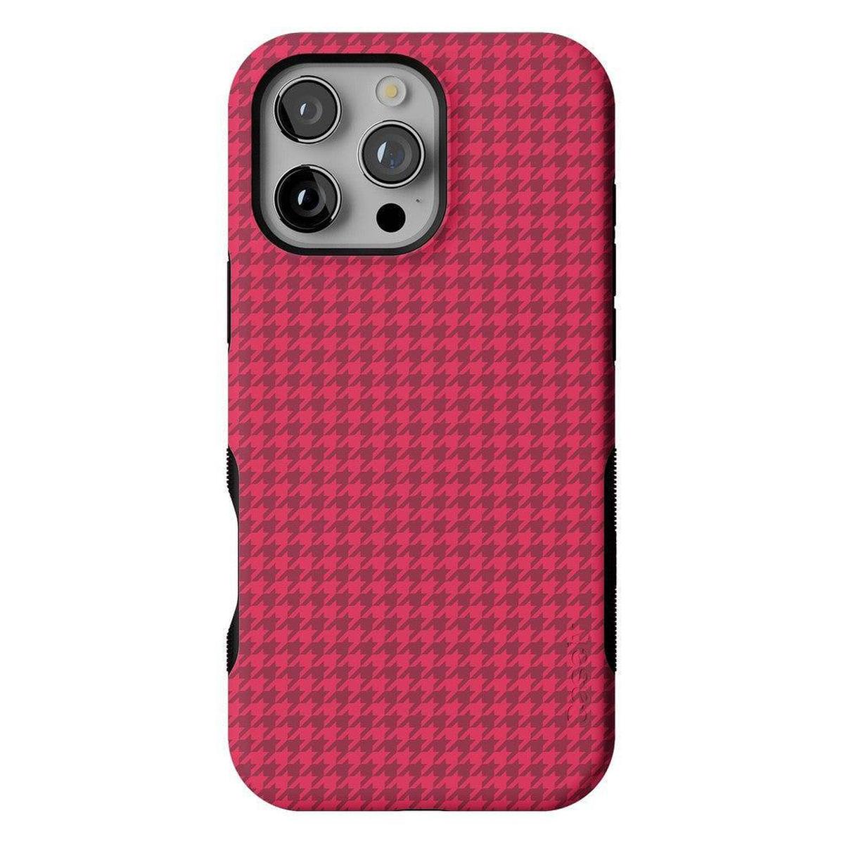 Best Dressed | Red Houndstooth Case iPhone Case get.casely Bold + MagSafe® iPhone 16 Pro