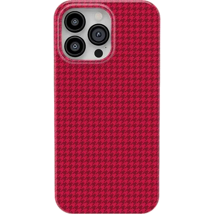 Best Dressed | Pink Houndstooth Case iPhone Case get.casely Classic + MagSafe® iPhone 14 Pro Max