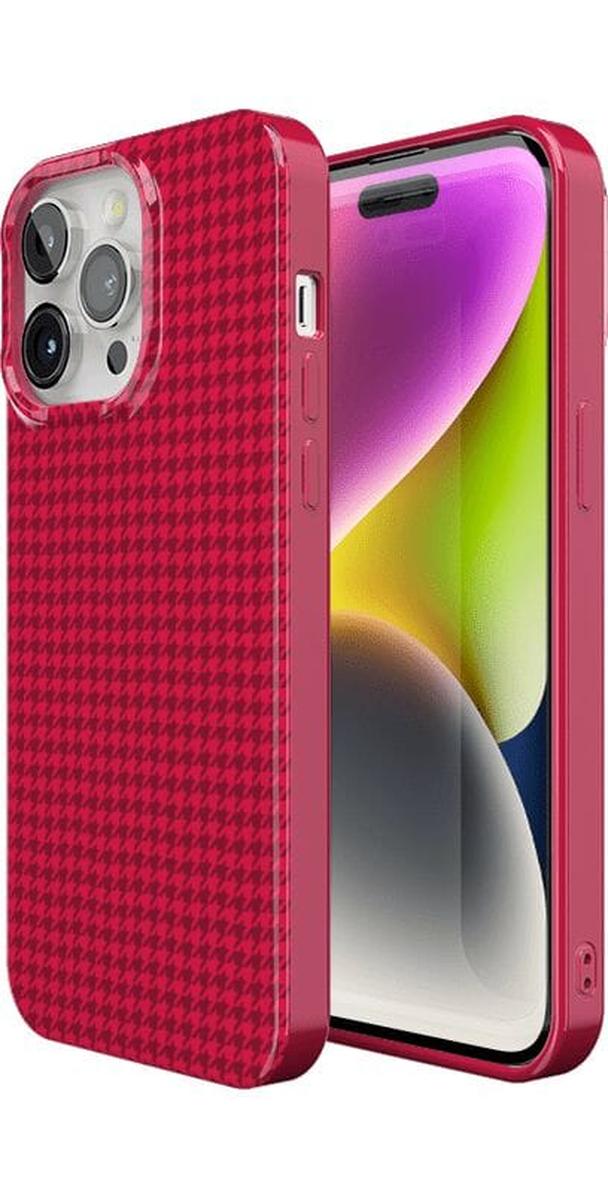Best Dressed | Pink Houndstooth Case iPhone Case get.casely