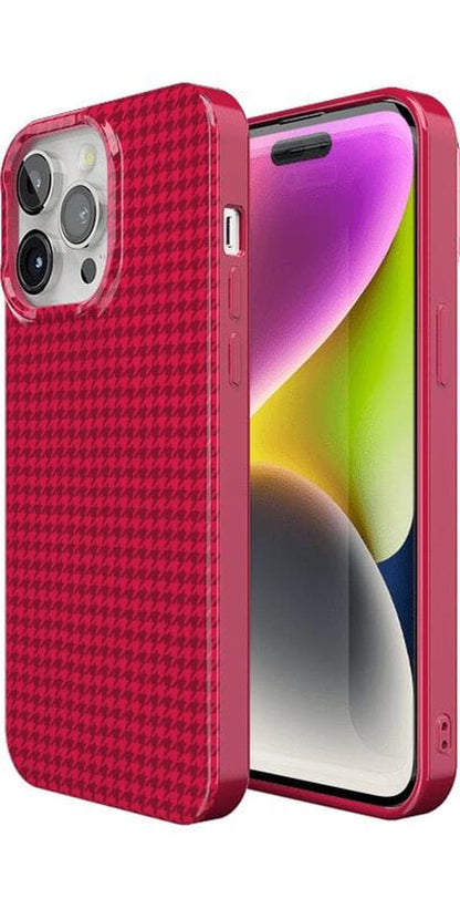 Best Dressed | Pink Houndstooth Case iPhone Case get.casely