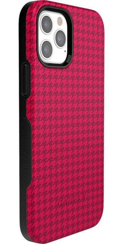 Best Dressed | Pink Houndstooth Case iPhone Case get.casely