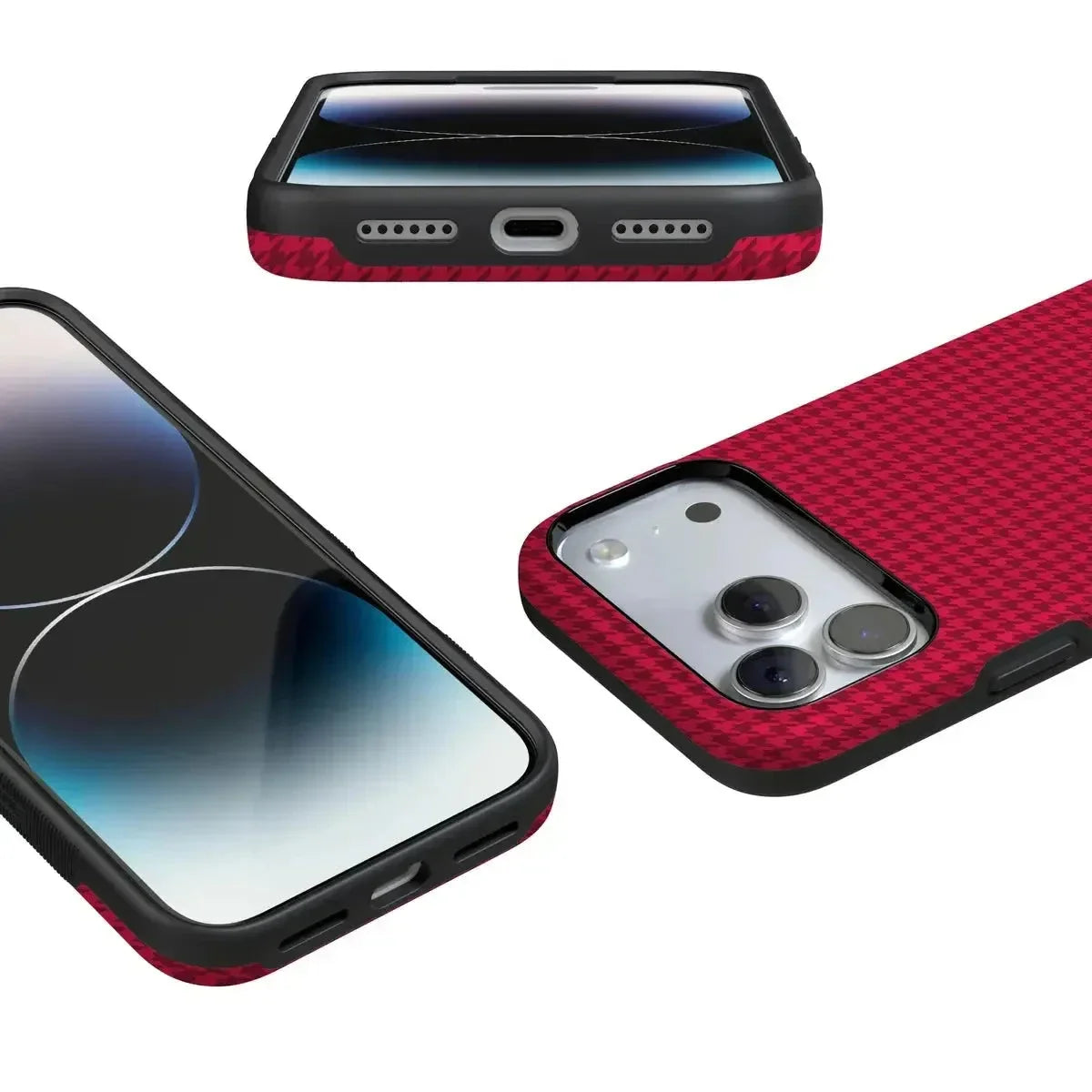 Best Dressed | Red Houndstooth Case iPhone Case get.casely