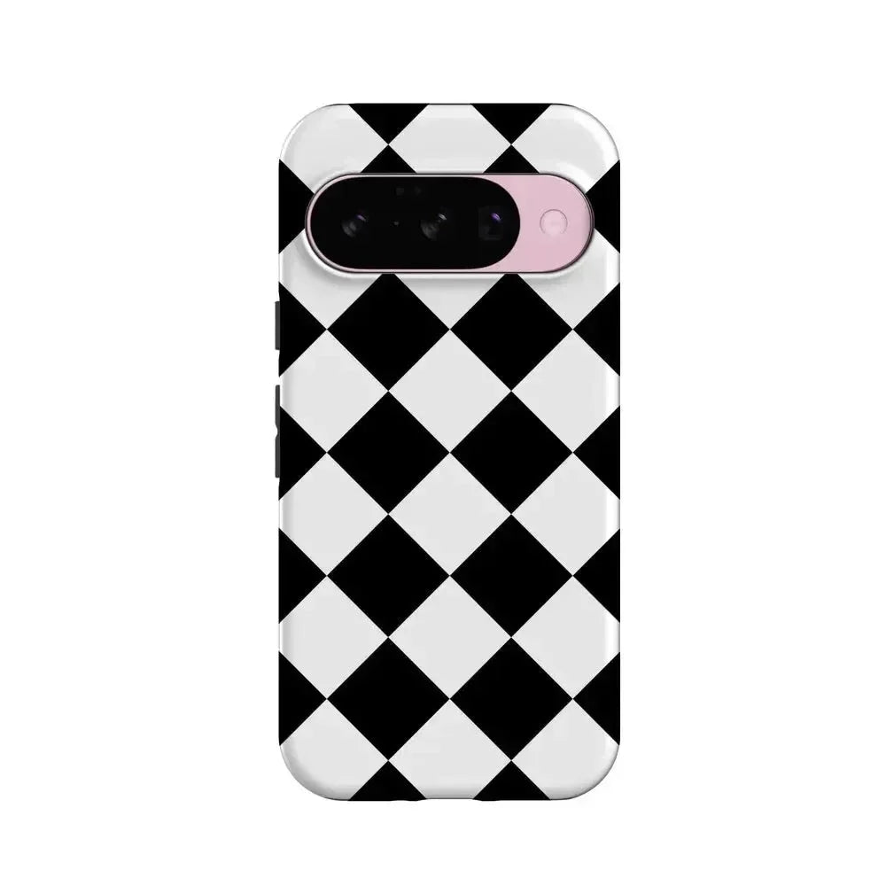 Black Checkerboard | High Contrast Design Case Phone Case Casetry Essential + MagSafe® Google Pixel 10