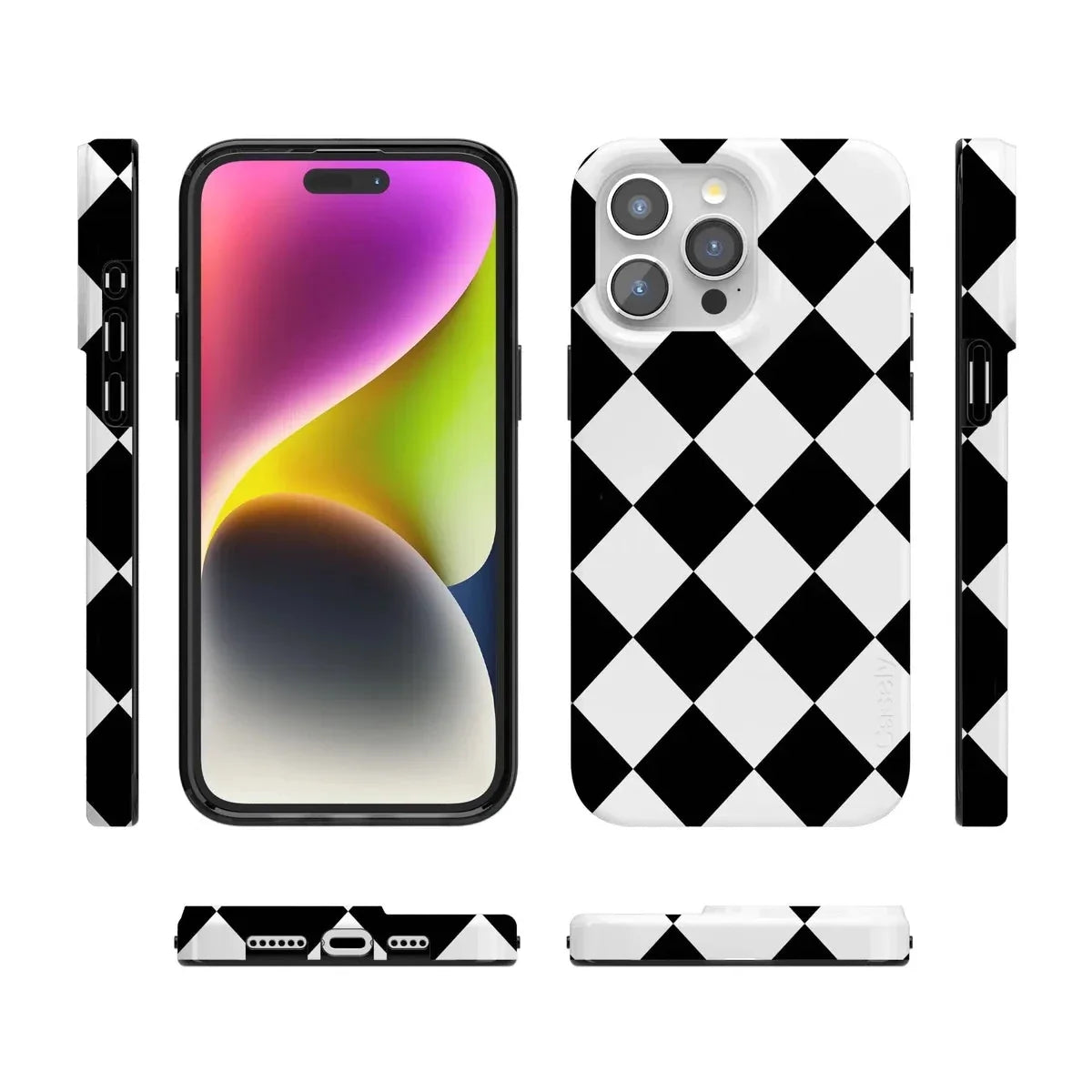 Black Checkerboard | High Contrast Design Case Phone Case Casetry