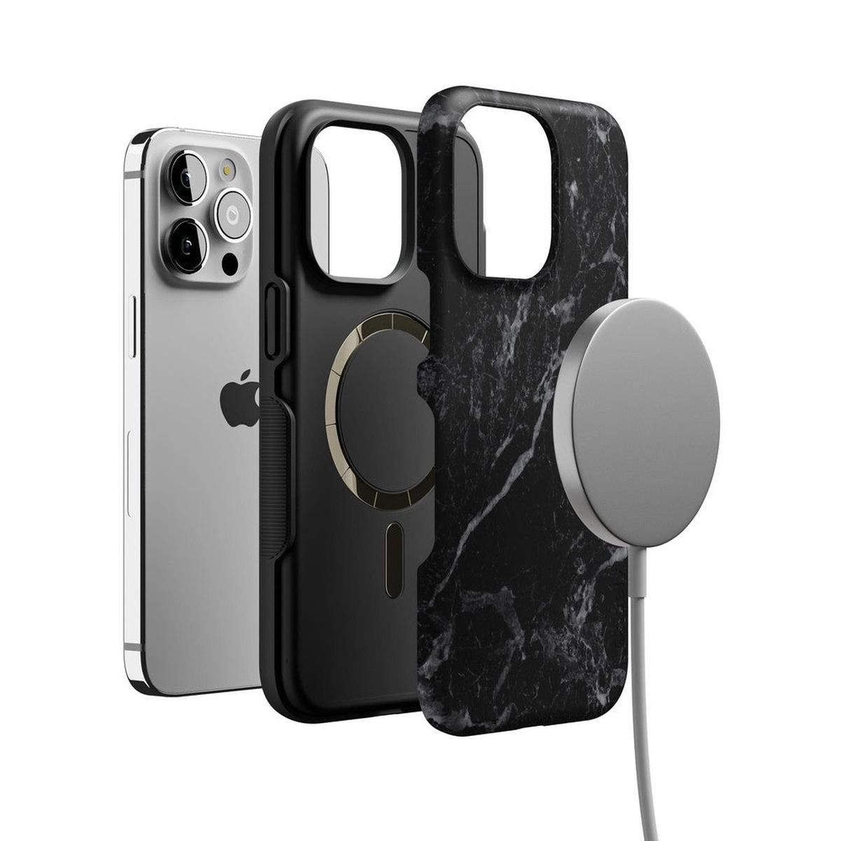 Black Pearl | Classic Black Marble Case iPhone Case get.casely
