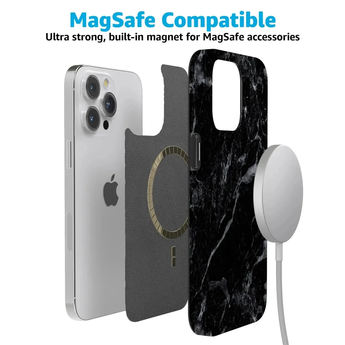 Black Pearl | Classic Black Marble Case iPhone Case get.casely