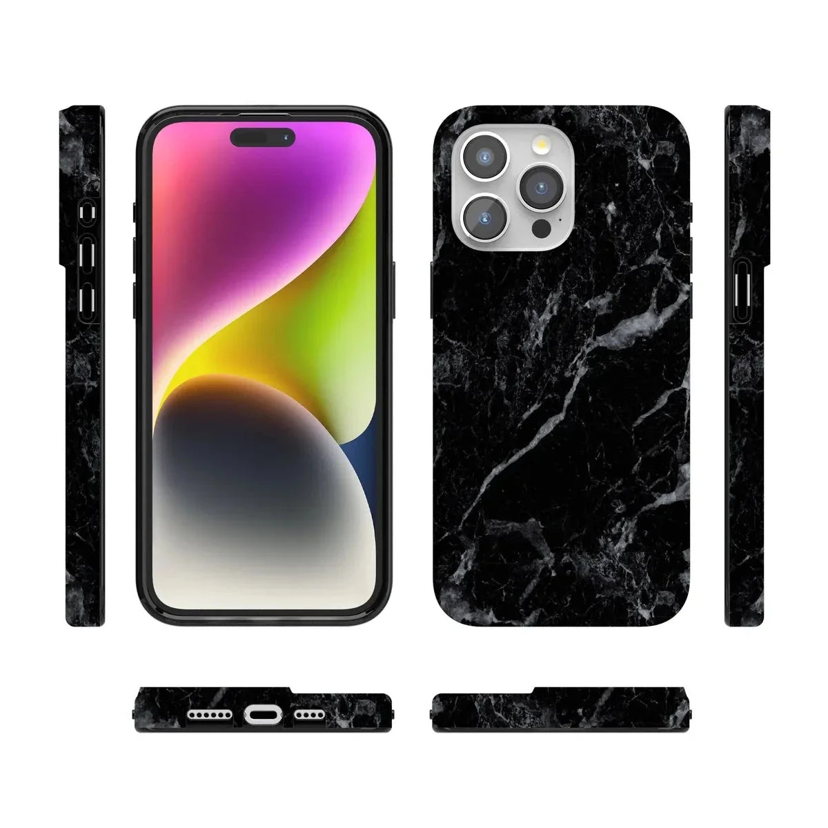 Black Pearl | Classic Black Marble Case iPhone Case get.casely
