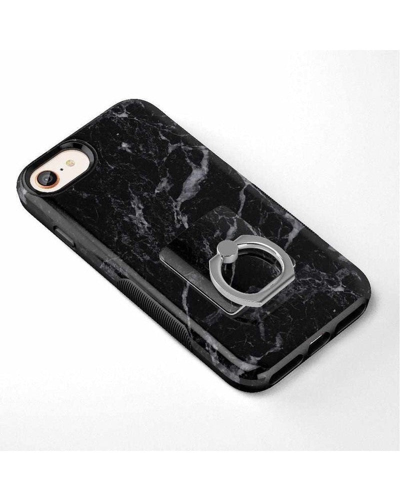 Black Pearl | Classic Black Marble Phone Ring Phone Ring get.casely
