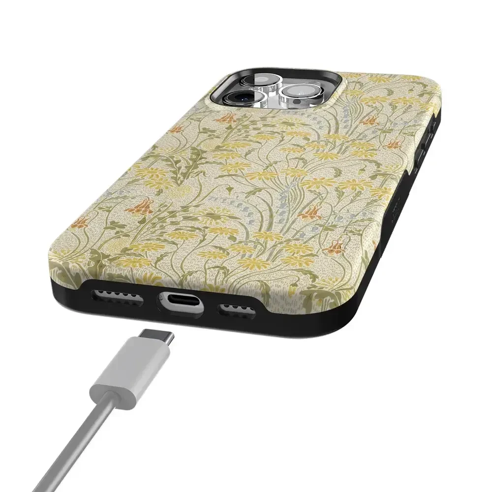 Boho Blooms | Golden Floral Case iPhone Case get.casely