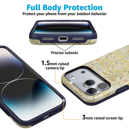 Boho Blooms | Golden Floral Case iPhone Case get.casely