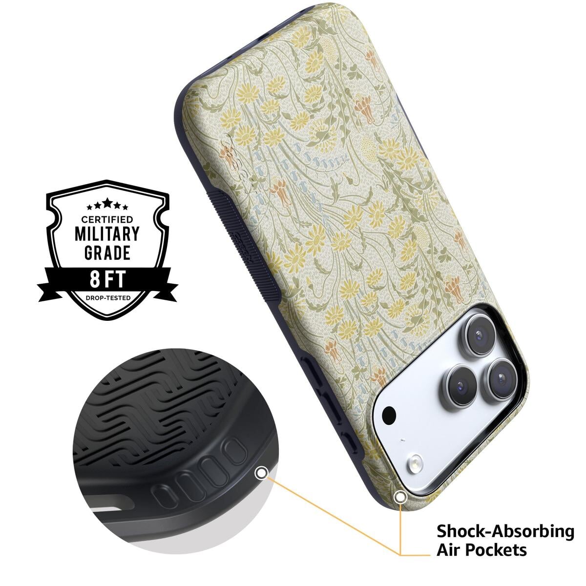 Boho Blooms | Golden Floral Case iPhone Case get.casely
