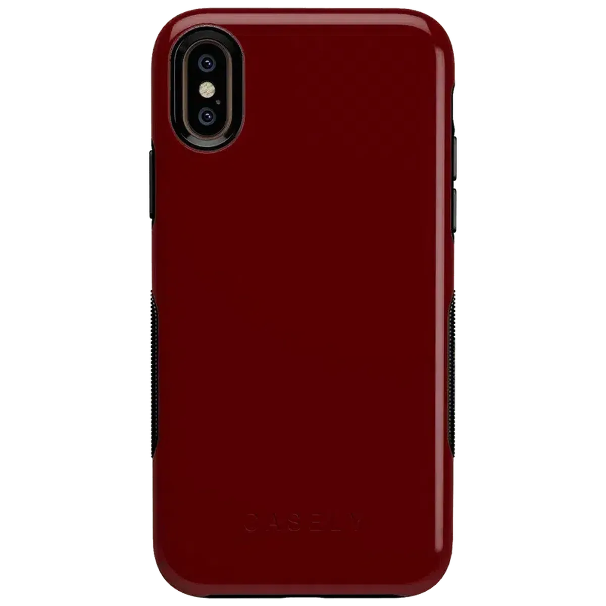 Burgundy Red on Black | Ultra-Protective Bold Case iPhone Case get.casely Bold iPhone X / XS