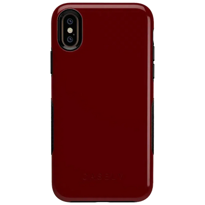 Burgundy Red on Black | Ultra-Protective Bold Case iPhone Case get.casely Bold iPhone X / XS
