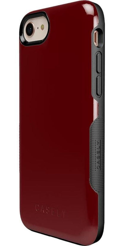 Burgundy Red on Black | Ultra-Protective Bold Case iPhone Case get.casely