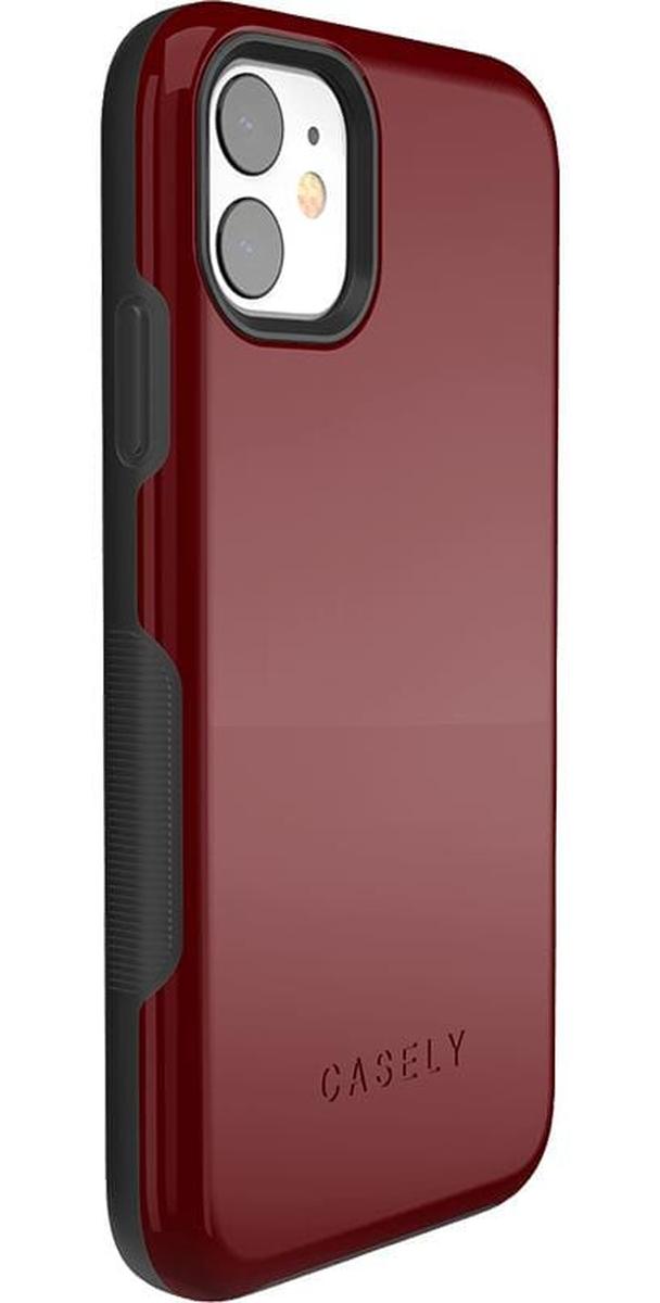 Burgundy Red on Black | Ultra-Protective Bold Case iPhone Case get.casely