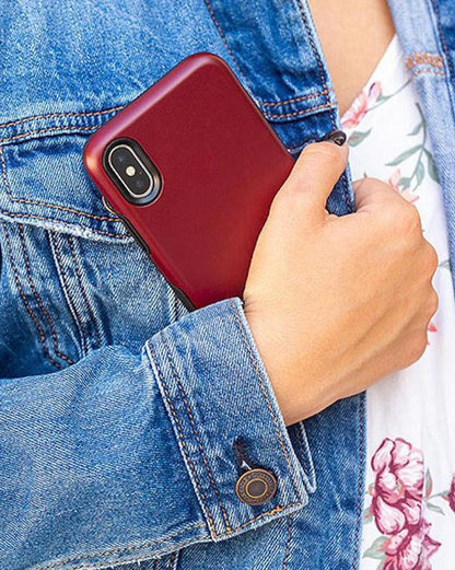 Burgundy Red on Black | Ultra-Protective Bold Case iPhone Case get.casely