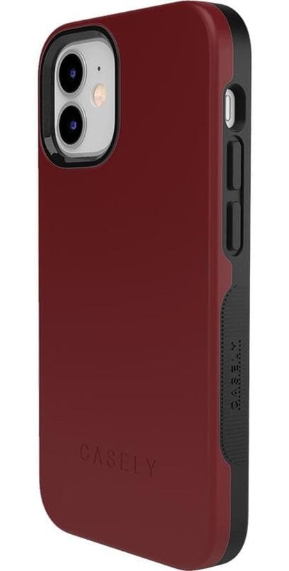 Burgundy Red on Black | Ultra-Protective Bold Case iPhone Case get.casely