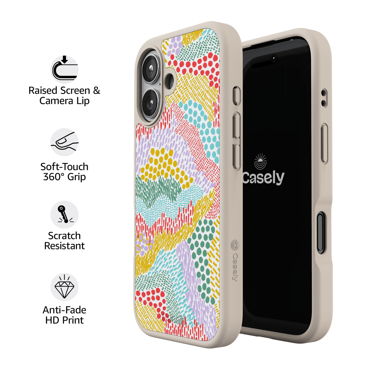 Color Me Happy | Pattern Colorblock Case iPhone Case get.casely