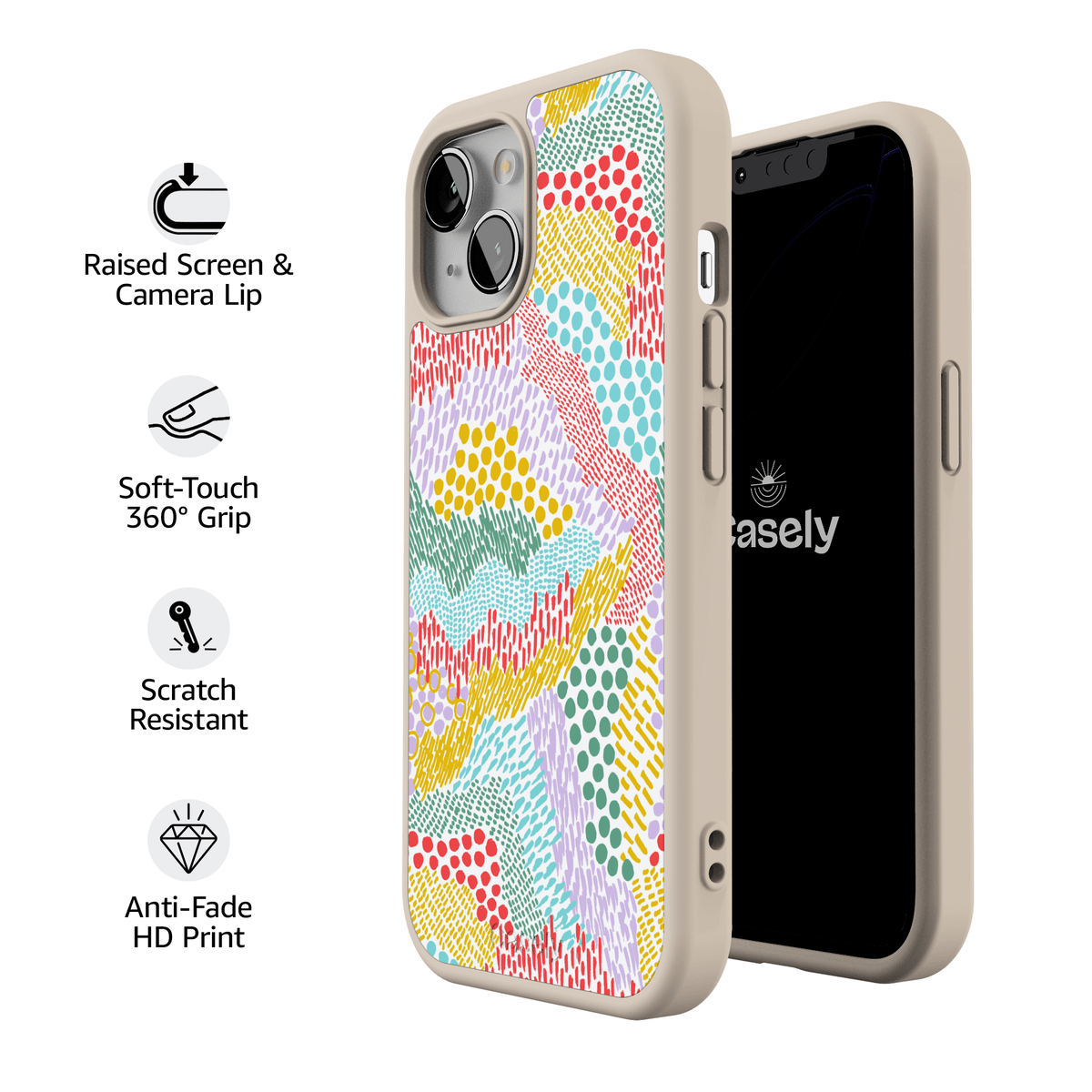Color Me Happy | Pattern Colorblock Case iPhone Case get.casely