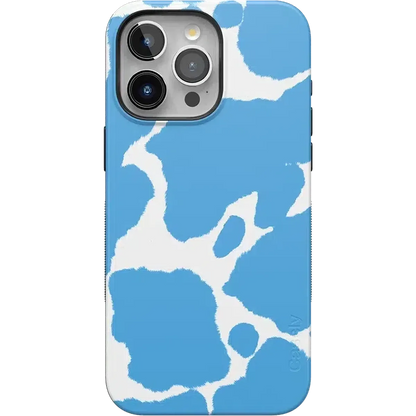 Current MOOd | Light Blue Cow Print Case iPhone Case get.casely Bold Flex + MagSafe® iPhone 15 Pro Max