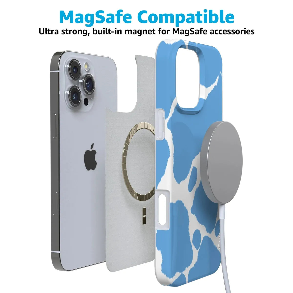 Current MOOd | Light Blue Cow Print Case iPhone Case get.casely