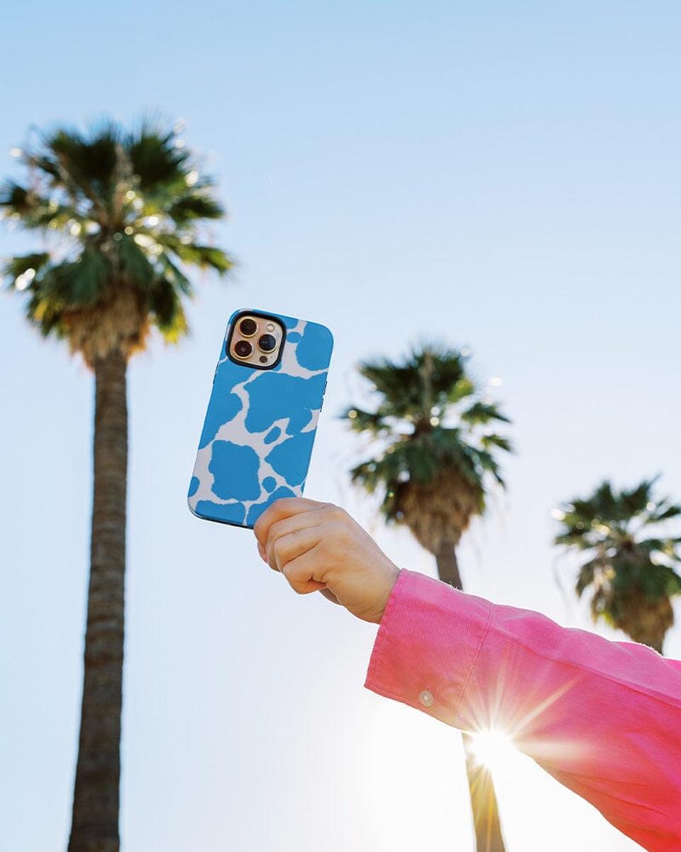 Current MOOd | Light Blue Cow Print Case iPhone Case get.casely