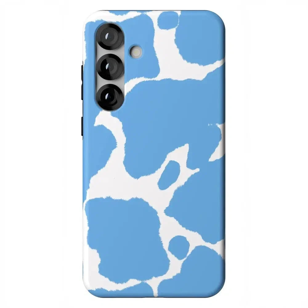 Current MOOd | Light Blue Cow Print Samsung Case Samsung Case Casetry Essential + MagSafe® Galaxy S25 Plus