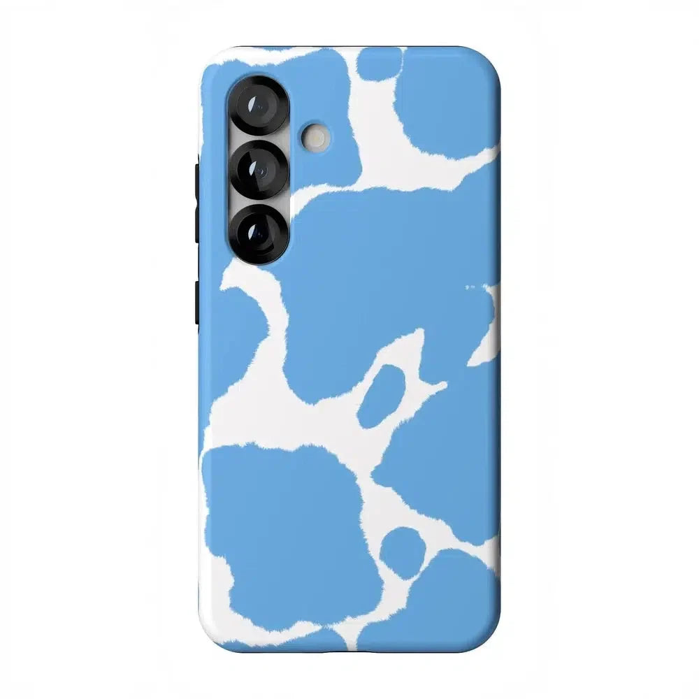 Current MOOd | Light Blue Cow Print Samsung Case Samsung Case Casetry Essential + MagSafe® Galaxy S25