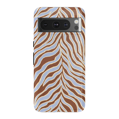 Untamed | Brown & Blue Zebra Case - Google Pixel 8 Pro