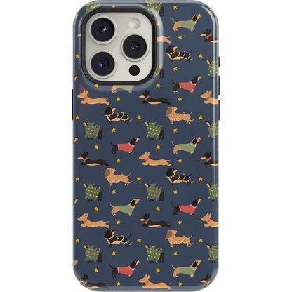 Dashing Doxies | Dachshund Dog Case Phone Case Casetry Essential + MagSafe® iPhone 15 Pro