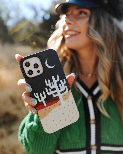 Desert Nights | Cactus Colorblock Case iPhone Case get.casely