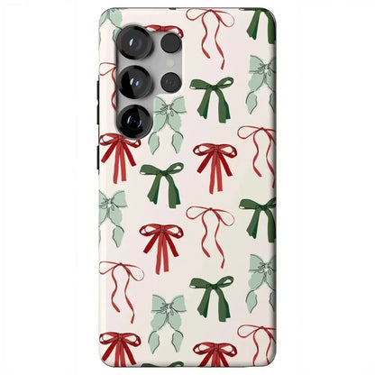 Festive Girlie | Holiday Bows Case Phone Case Casetry Essential + MagSafe® Galaxy S25 Ultra